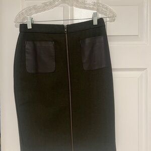 Outback Red Hunter Green Pencil Skirt with Brown Leather Pockets
